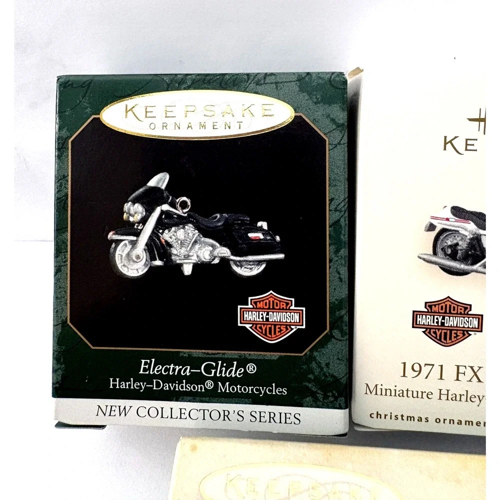 5 Vtg Hallmark Harley Davidson Christmas ornaments 1999-2007